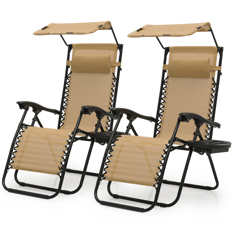 Zero gravity lounge chair with online canopy